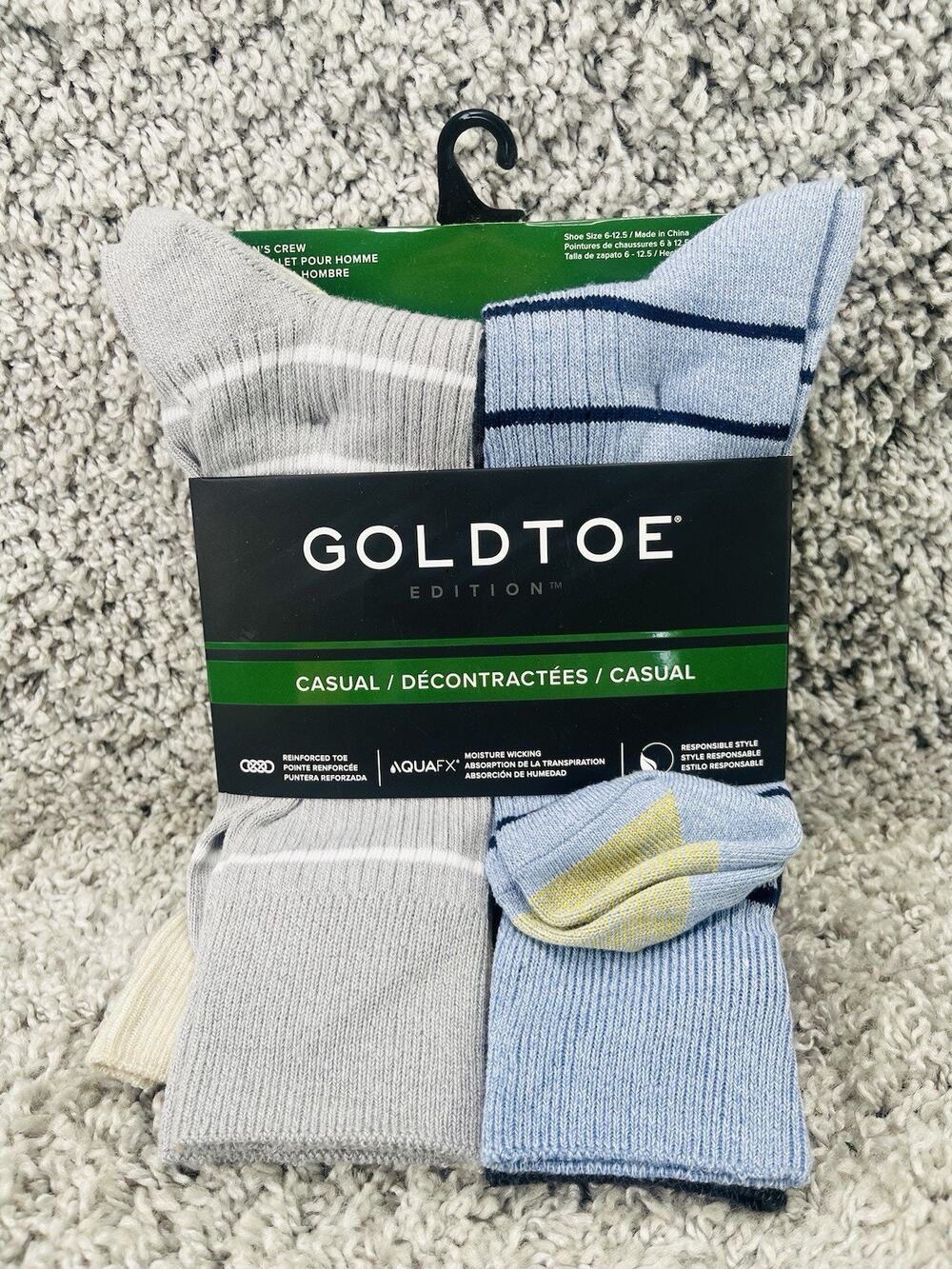 Men’s 6 Pairs Goldtoe Edition Casual Long Crew Socks Different Colors New